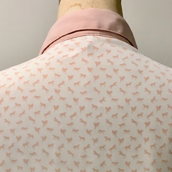 Free People Horse Blouse Novelty Womens White Pink - Picture 7 of 11